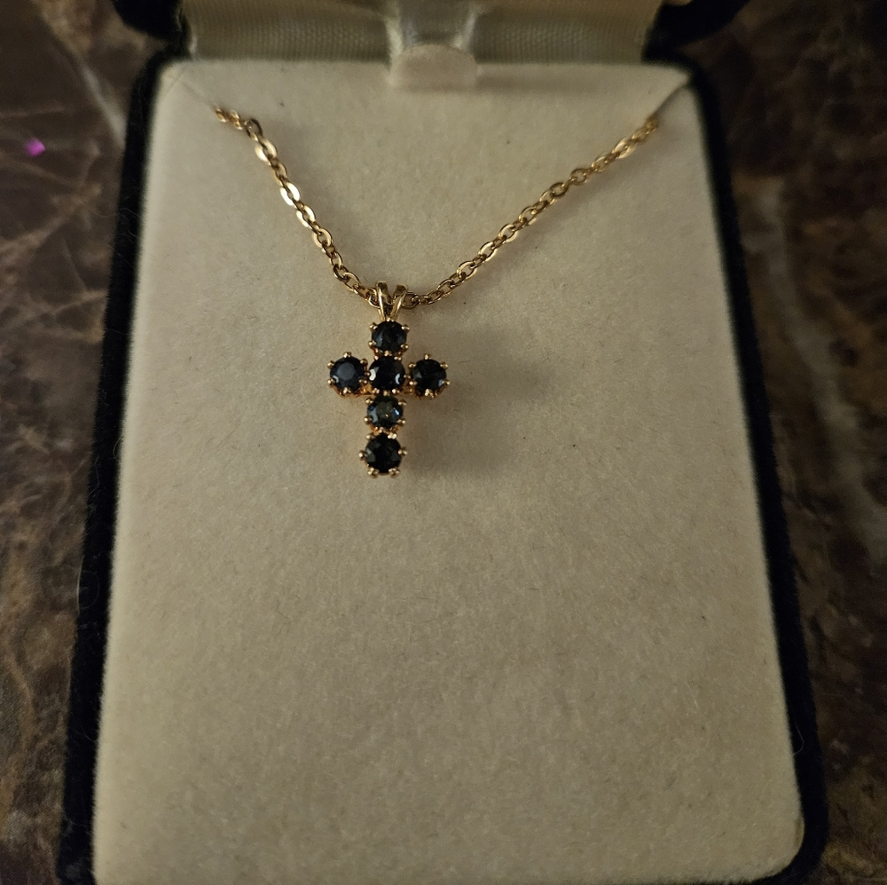 COPY - Sapphire cross necklace